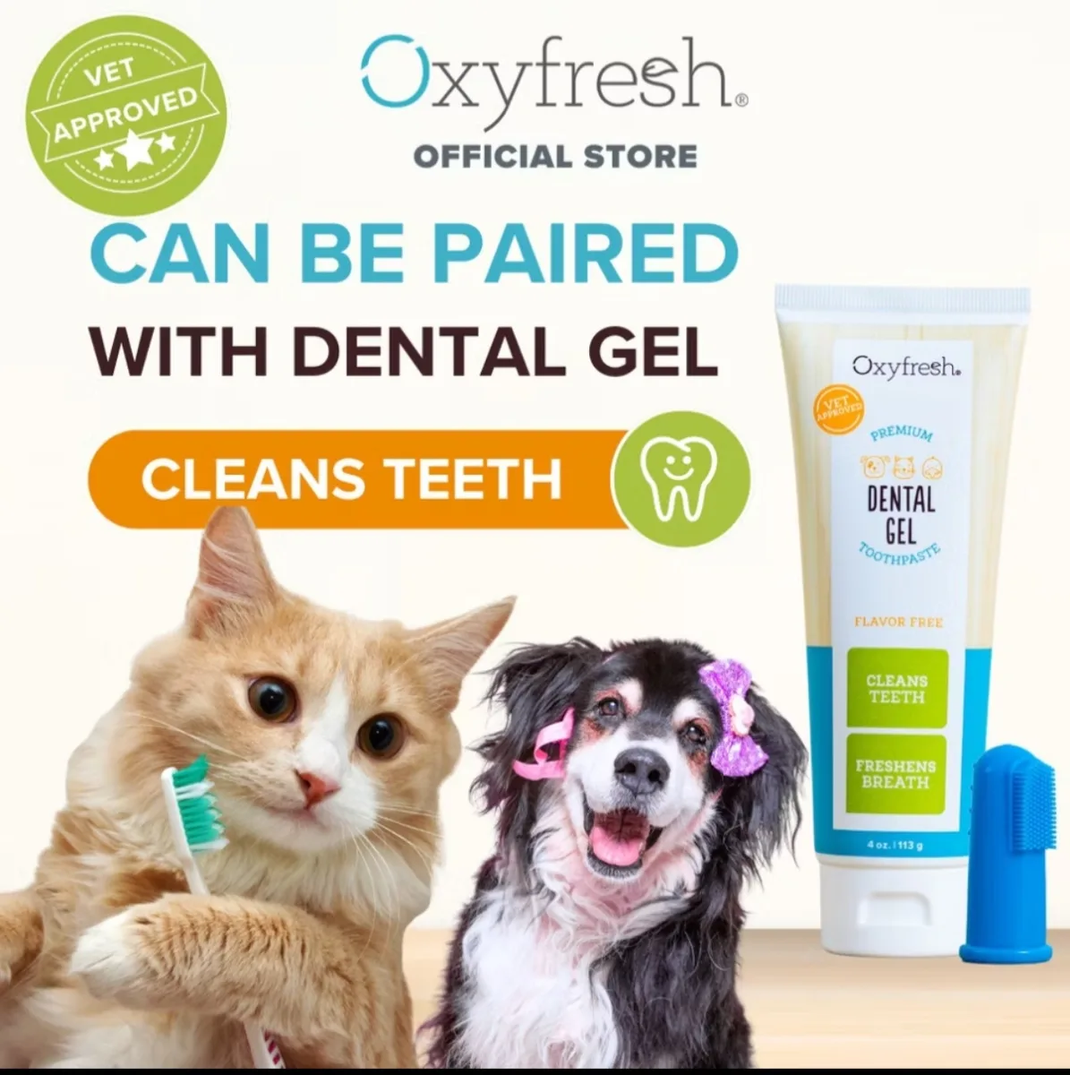 خمیر دندان سگ و گربه اکسی‌فرش (Oxyfresh Pet Dental Gel)