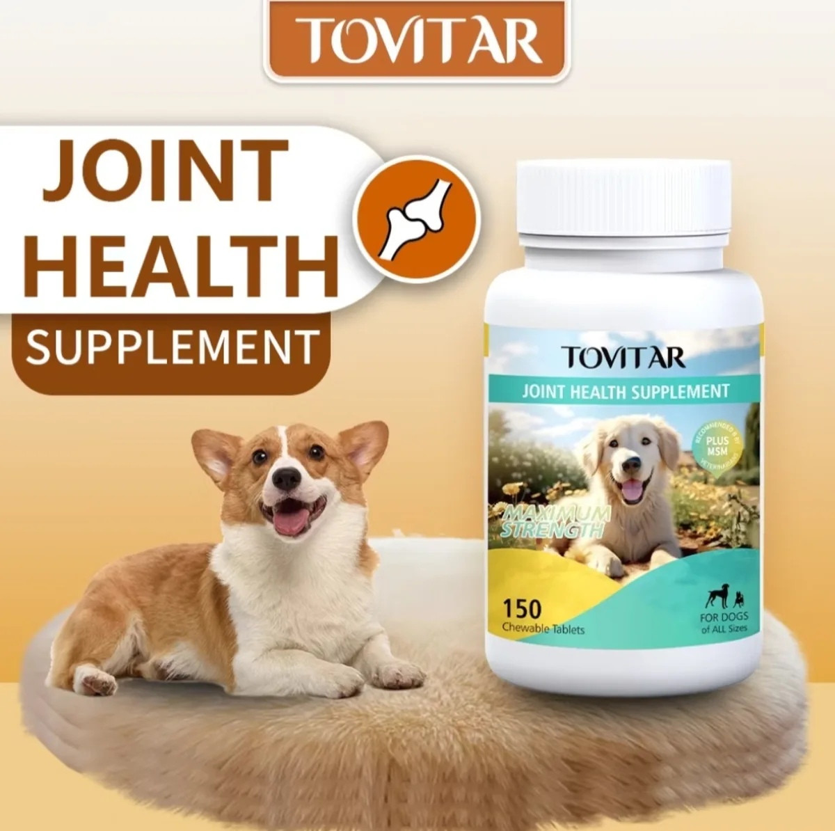 قرص تقویت مفاصل سگ  150 عددی TOVITAR 